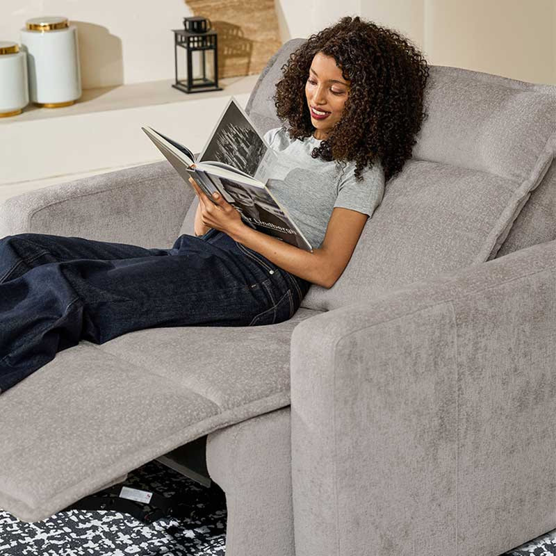 Majida Oversized Wall-Hugging Modular Power Reclining Sofa with One Reclining Seat, 41.5" H x 119" W x 40.5" D, 3, Dawn Glow