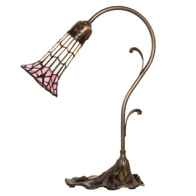 Aveley Arched Table Lamp, Pink/White
