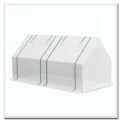 Outsunny 6' x 3' x 3' Portable Greenhouse, Garden Green House with 2 PE/Plastic Covers, Steel Frame and 2 Roll Up Windows, Clear