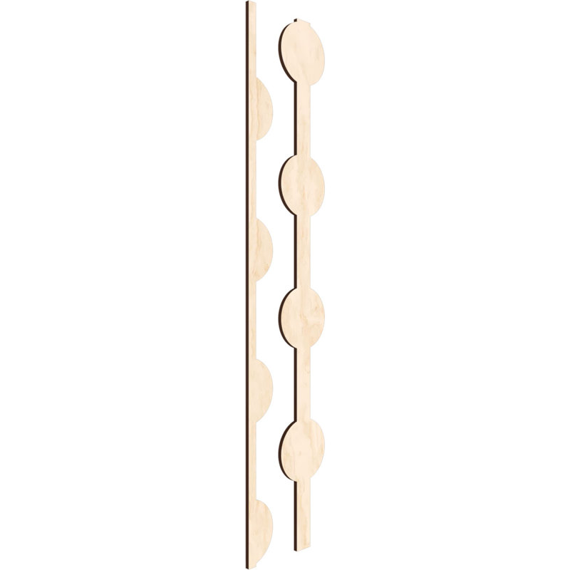 Ensemble de panneau mural décoratif à lattes en bois Bridgeport, H 47 po x l 5,62 po x P 0,37 po, Bouleau
