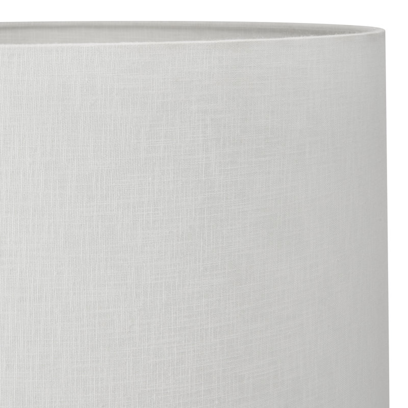 Wood Table Lamp, Linen, White, Brown