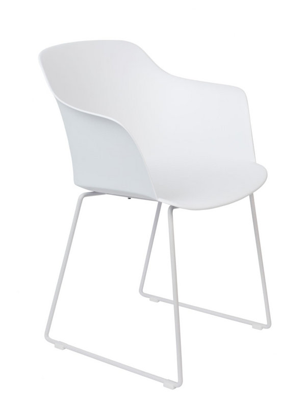 Chaise avec accoudoirs, Blanc
