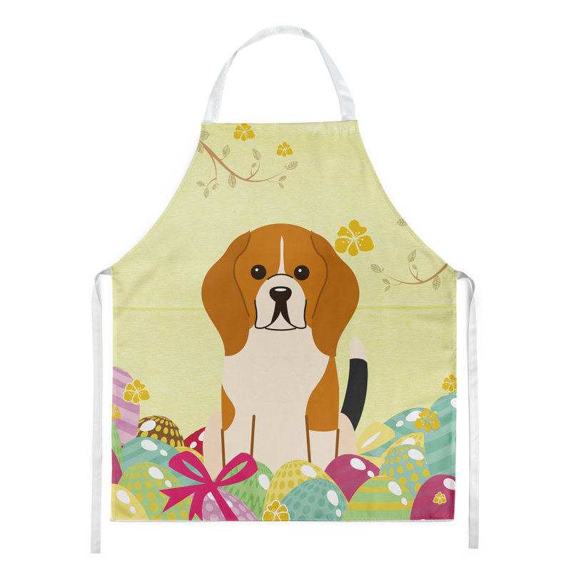 Tablier œufs de pâques, Blond / brun clair / crème, Beagle tricolore