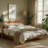 Callisto Queen Solid Wood Bed Frame with Headboard, 800 lb Capacity, Walnut-2118594611-2118594605