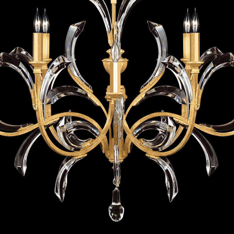 Beveled Arcs 8 - Light Chandelier, Gold Silver