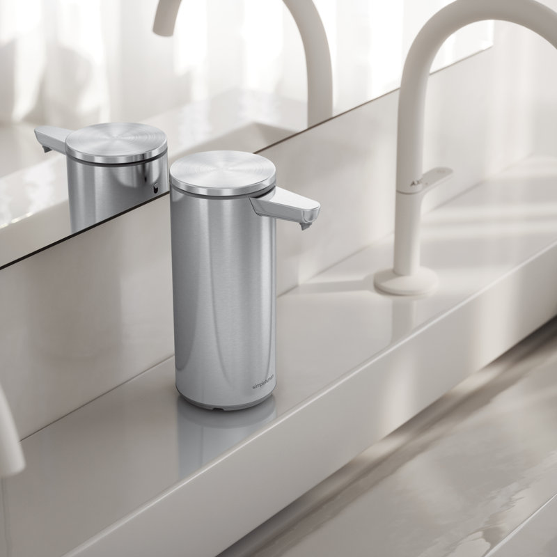 Simplehuman 266ml Rechargeable Sensor Soap Pump Dispenser, Brushed Stainless Steel