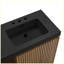 Meuble-lavabo autoportant 60 po avec lavabo double 60 po, armoire de salle de bain moderne avec 3 trous de robinet et double cuve noire une pièce-129231782