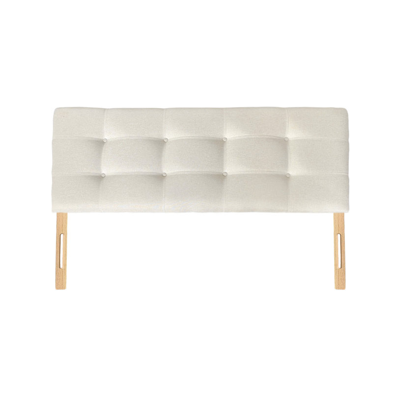 Tête de lit tapissier pour grand lit, motif de losanges capitonné moderne en tissu de lin, tête de lit robuste en bois massif, cadre de lit réglable et fixation murale, beige
