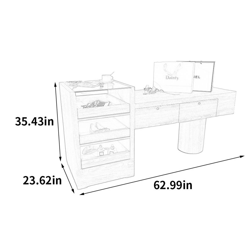 Armoire pour îlot central Log Log, H 35,43 po x l 62,99 po x P 23,62 po