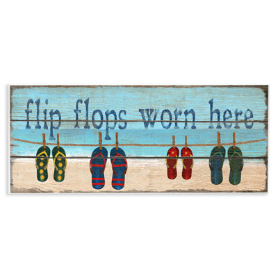 Flip Flops Worn Here Wall Plaque, design by Gail Fraser