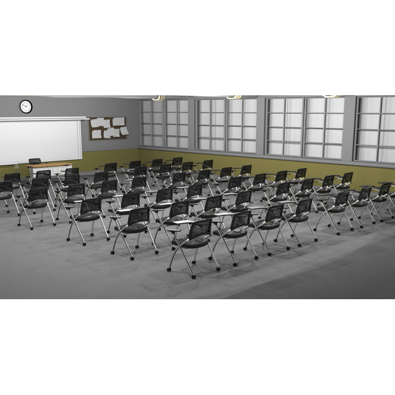Novelty 49 Person Flip Top 22'' L Modular Training Table And Chair Set and Chair Set with Casters and Modesty Panel