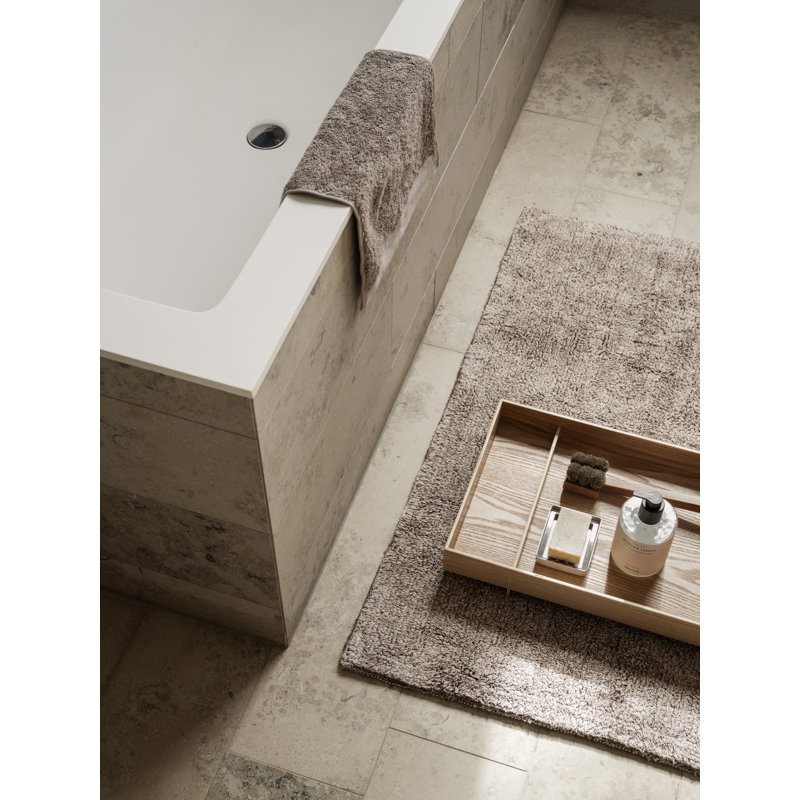 Satellite Taupe Braided Cotton Reversible Bath Mat 39" x 24"