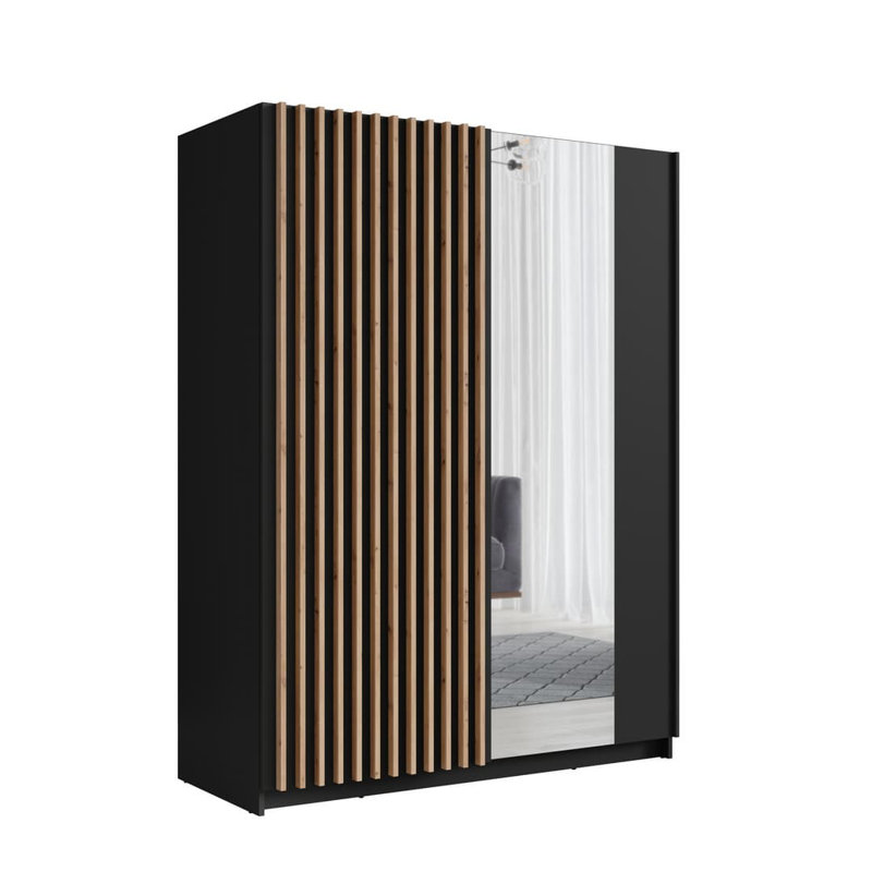 Baku 2 Door Manufactured Wood Wardrobe, Black