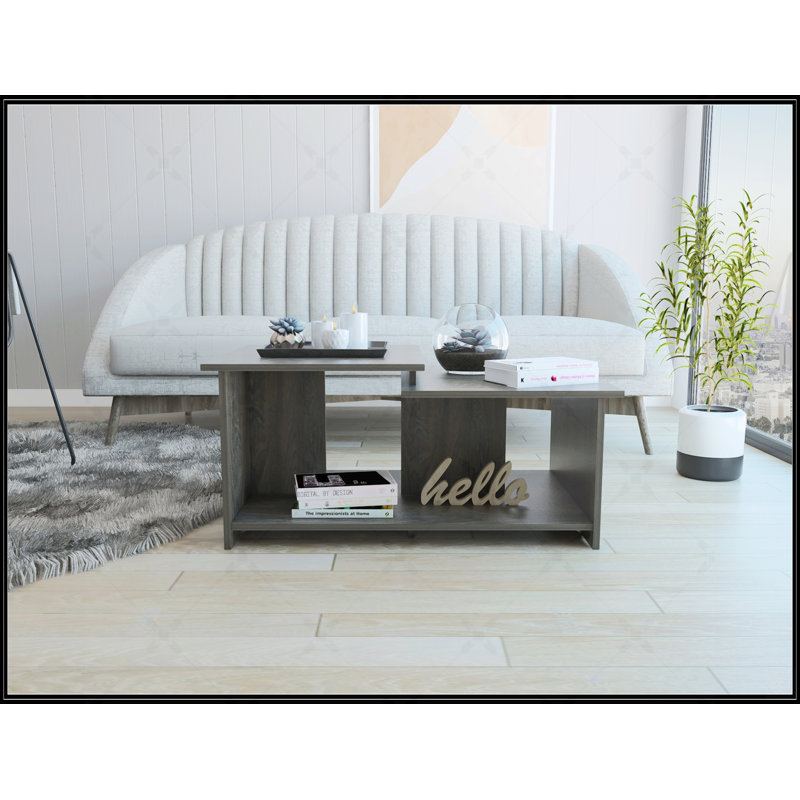Table basse à 1 tablette, Noir
