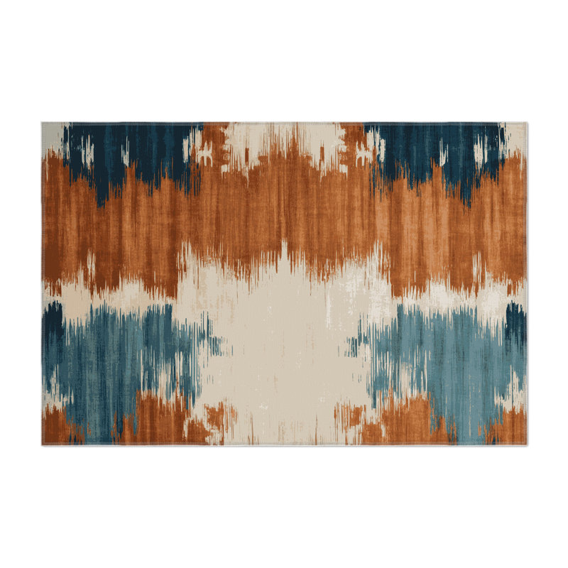 Watercolor Brown Indoor and Outdoor Area Rug, Rectangle 3' x 5'