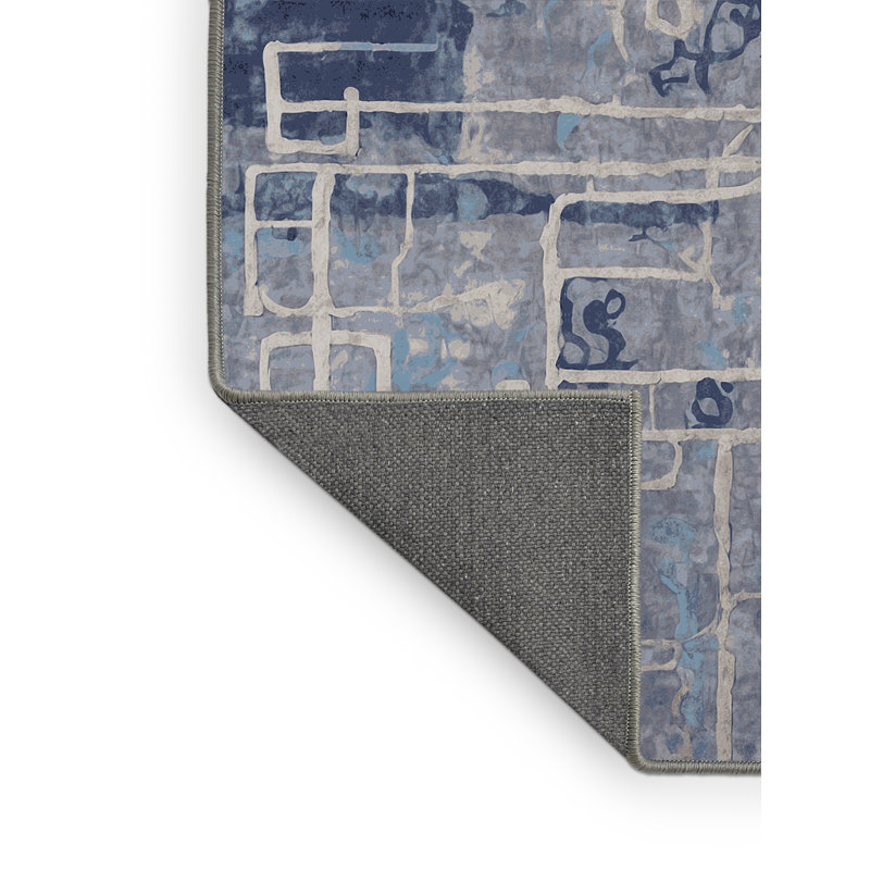 Tapis gris soyeux et moelleux, Carré 6 pi