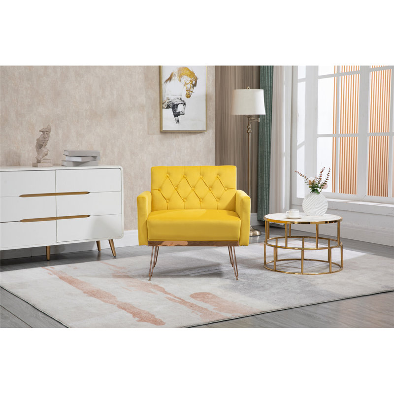 Fauteuil club de loisirs Witby 31,10 po, Velours jaune