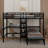 Full Over Twin Metal Bunk Bed With Built-In Desk, Shelves And Ladder-590558863