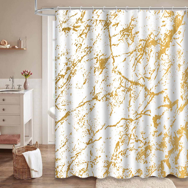 Rideau de douche à 12 crochets Marble, L 72 po x l 72 po