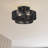 Asllan 3 Light Black Large Semi-flush