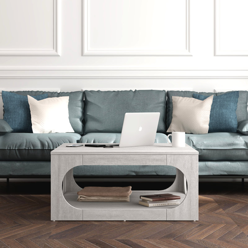Inniss Square Coffee Table, Dusty Gray Oak