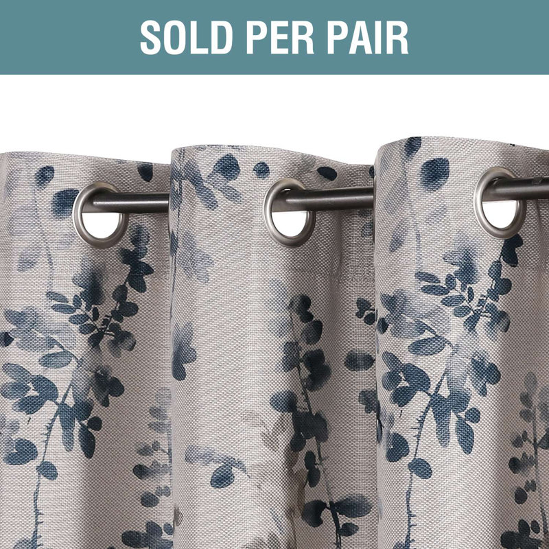 Linen Blackout Curtains Thermal Insulated Room Darkening Linen Curtains for Bedroom Textured Burlap Grommet Window Curtains for Living Room, 2 Panels