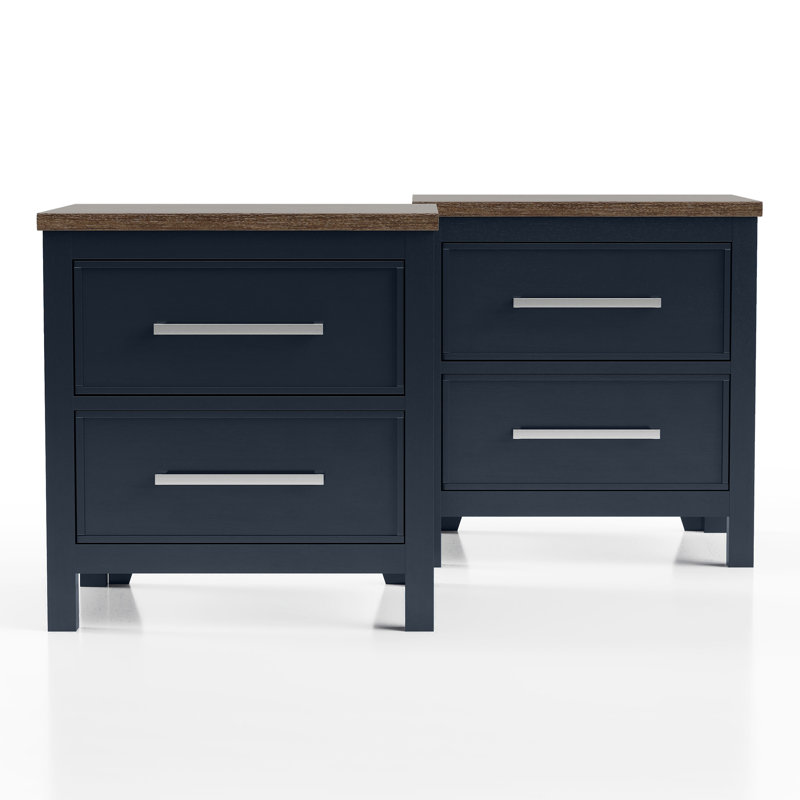 Lonegan 2-Piece 2-Drawer Nightstands Set, Blue