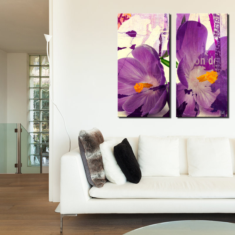 « painted pétales c », ensemble de 2 impressions sur toiles