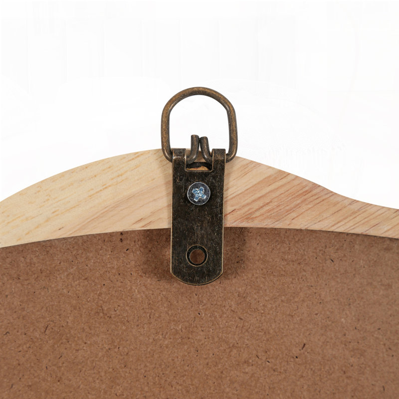 Miroir ondulé en bois massif, 31 po x 31 po, Bois naturel