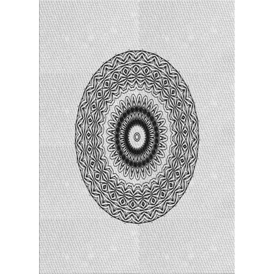 Tapis blanc/noir tissé à la machine