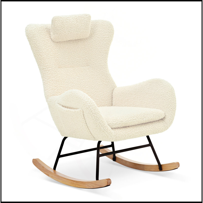 Chaise berçante, fauteuil oscillant rembourré Teddy