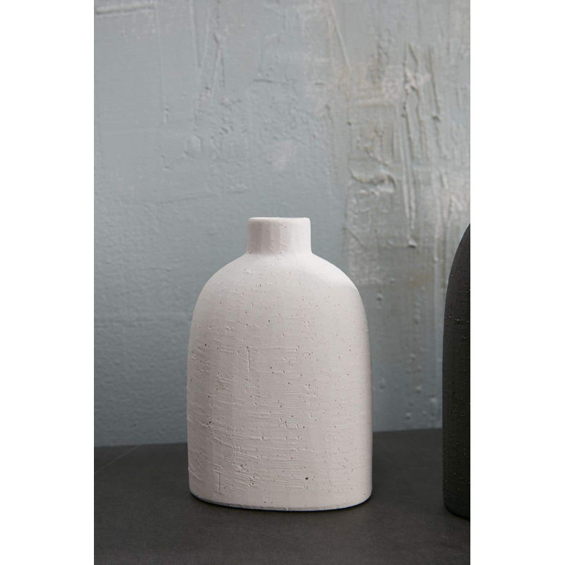 Vase de table en céramique Abie, Blanc, H 4 po x l 5,75 po x P 2,5 po
