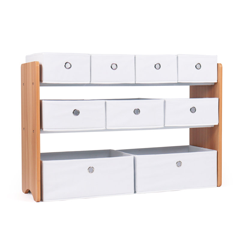 Milas Toy Organizer with Bins, Natural