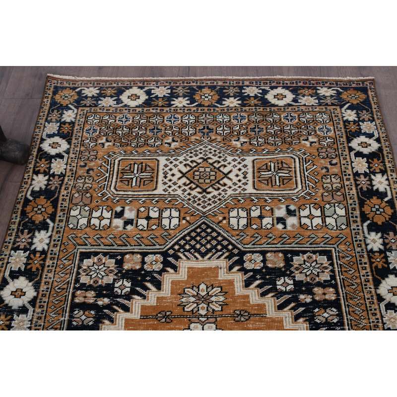 Classic Wool Patchwork Rug, 44.1x82.3 Inch Brown Area Rug