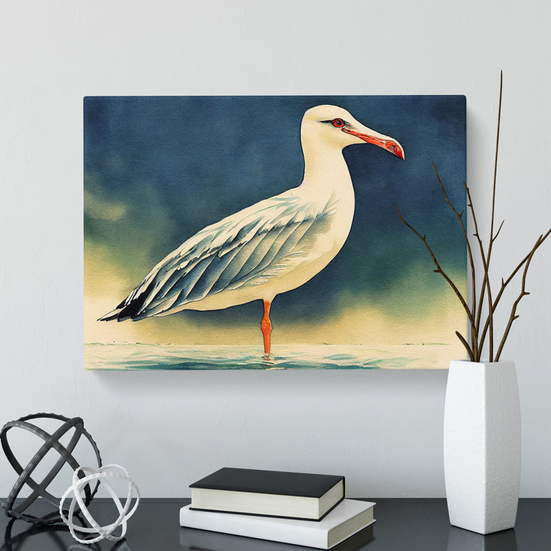 Watercolour Seagull Vol.1 - Wrapped Canvas, 50cm H x 76cm W x 3cm D