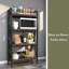 Tablettes de rangement 56,30 po Bakers Rack 4 niveaux, en métal et en bois