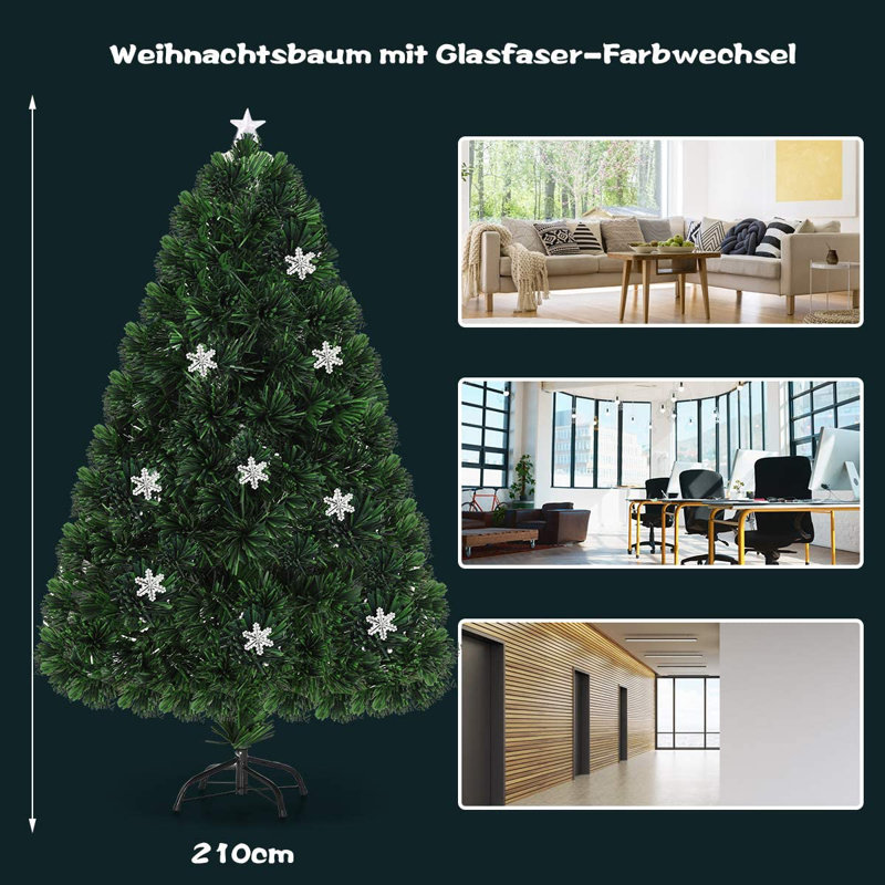 Lighted Artificial Pine Christmas Tree, 210cm H x 90cm W x 90cm D