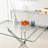 Brintney Contemporary Square Clear Dining Tempered Glass Table with Stainless Steel Legs,dinning table,dining room table-2102820045