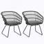 CHAISE, 2PCS avec 2 coussins, gris