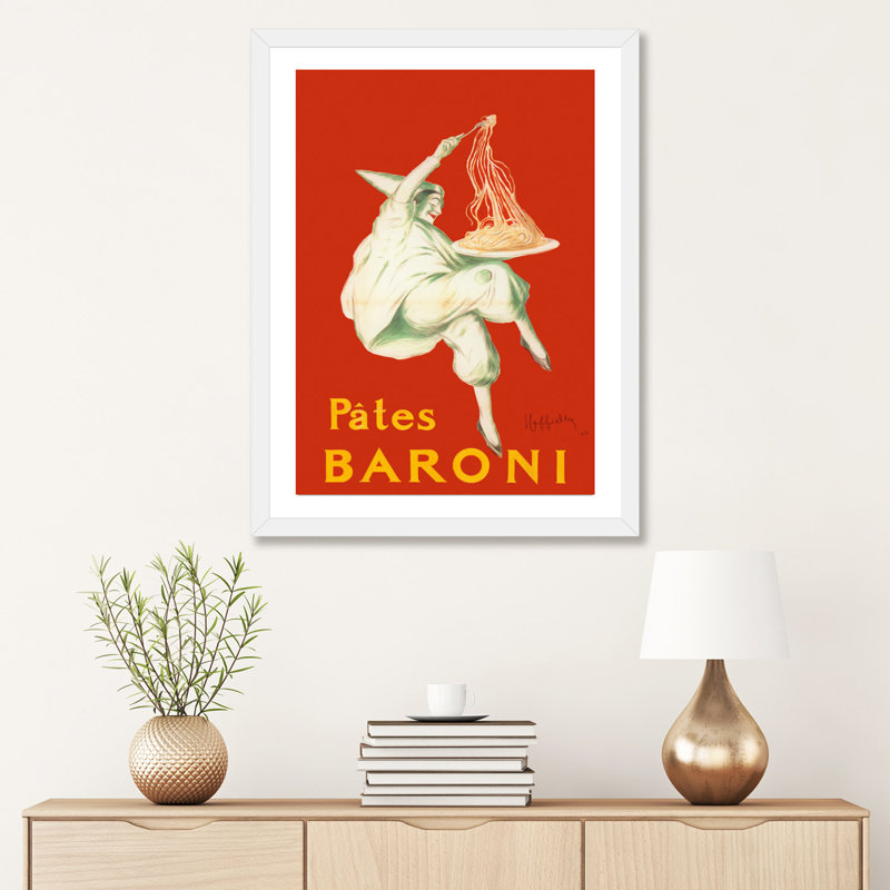 «Cappiello Pates Bari» par Vintage Apple Collection - impression d'art graphique, Encadré par un papier blanc