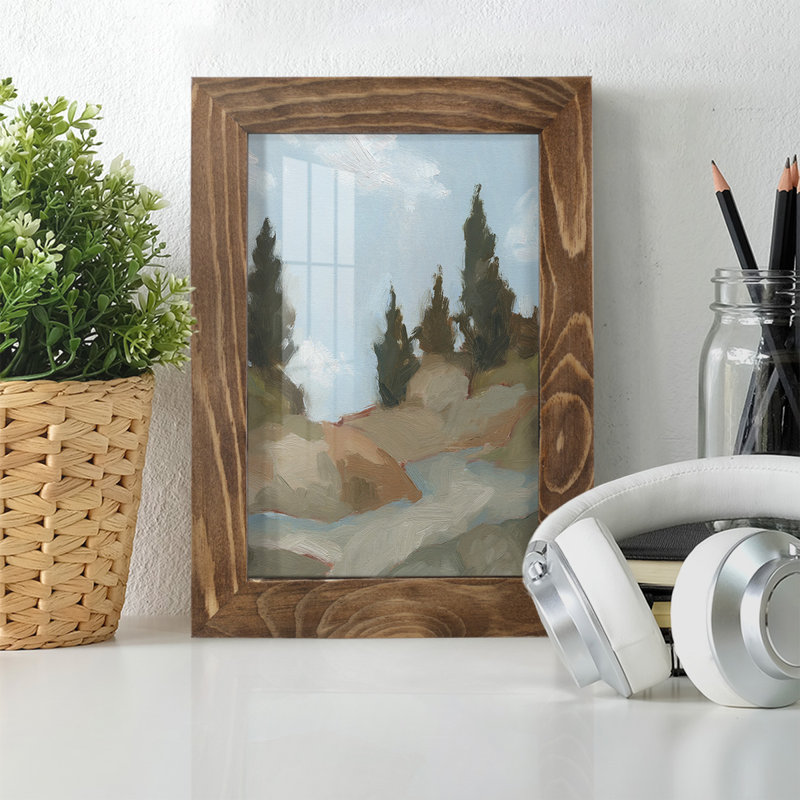 West Fourche Trail II sur papier, H 9 po x l 7 po x P 1 po, Noyer
