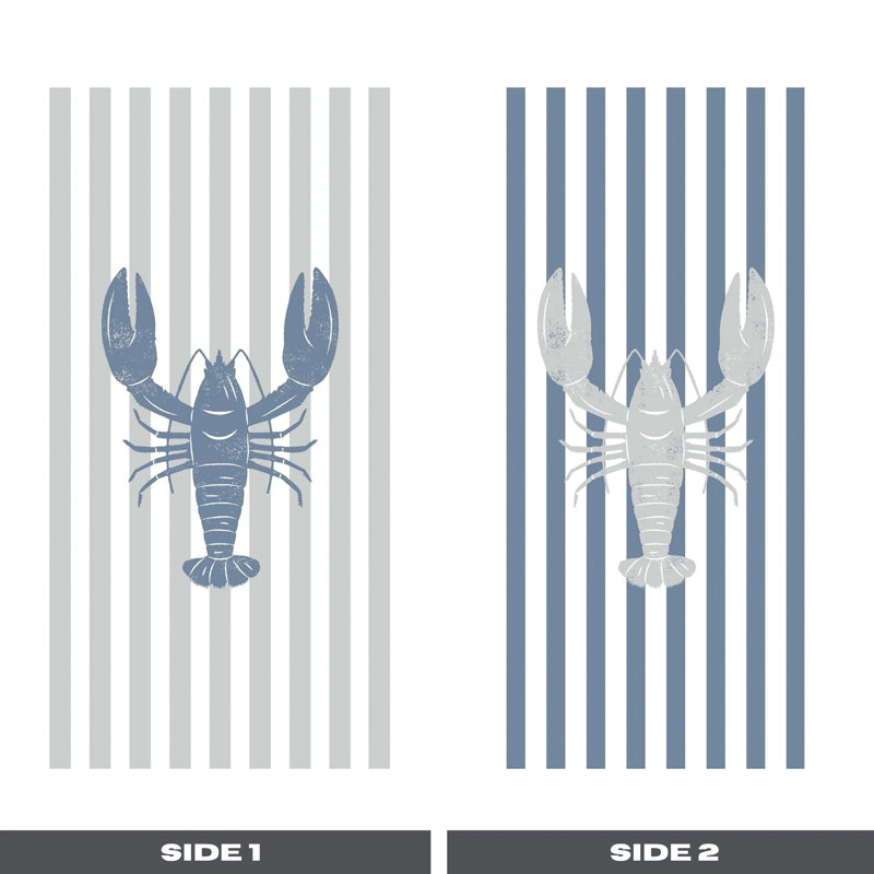 Blue Lobster Point Turkish Cotton Towel, Blue