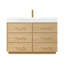 Ensemble de meuble-lavabo à simple cuve 48 "en chêne foncé avec plateau en pierre composite Turin-547642973