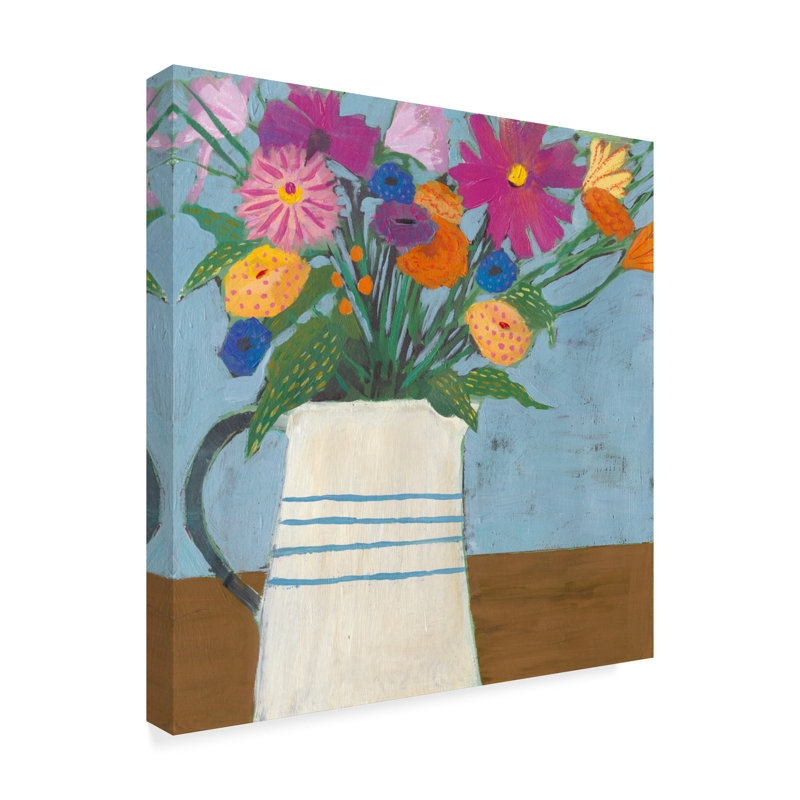 « campagne flore ii », peinture sur toile tendue, H 24 po x l 24 po x P 2 po