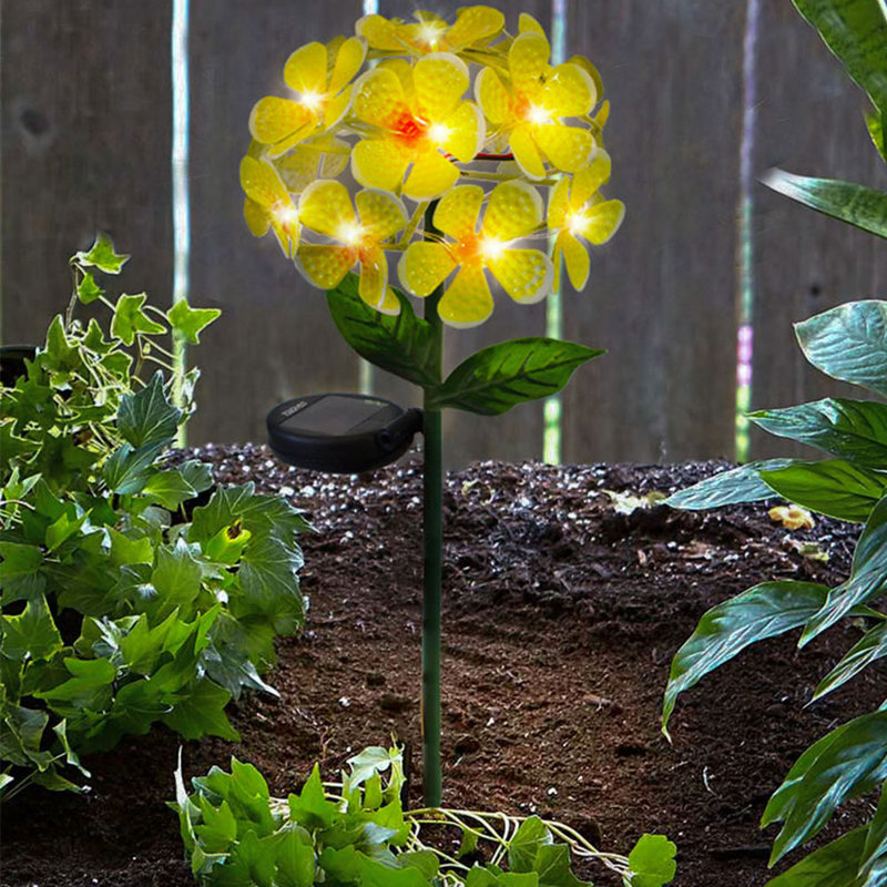 Piquet de jardin solaire à énergie solaire en métal, Jaune