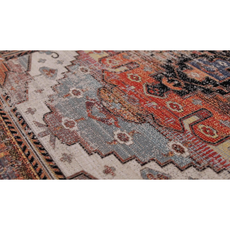 Azriel Orange Synthetic Medallion 2' x 3' Area Rug