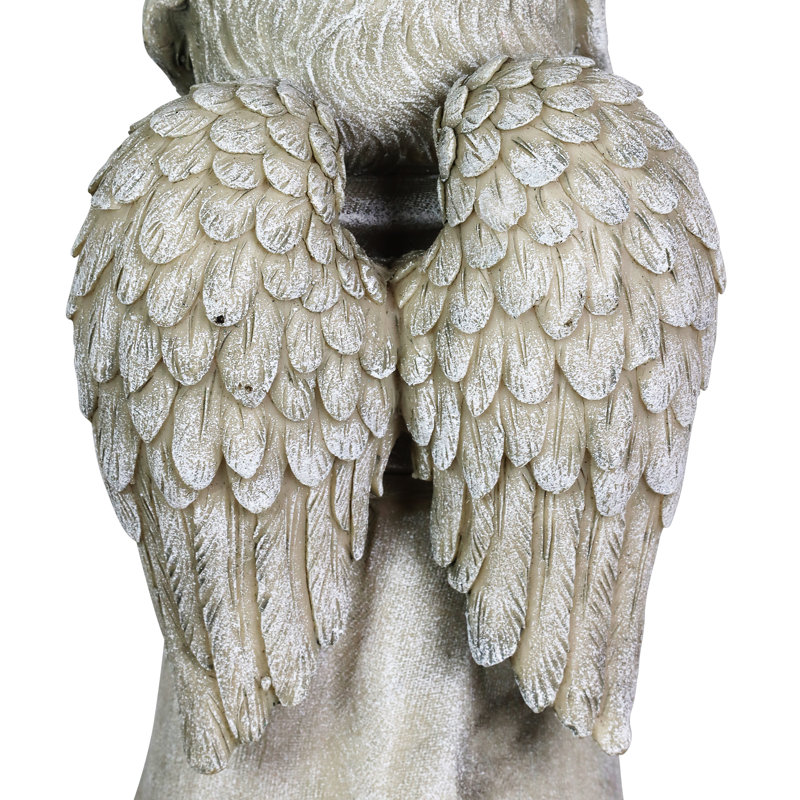 Statue de jardin d'ange chien priant