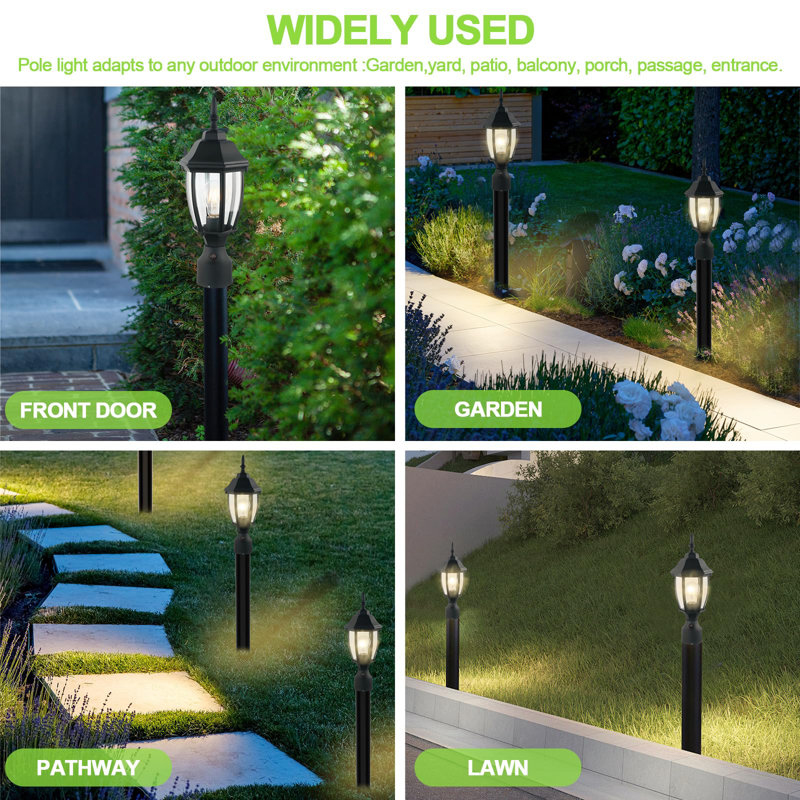 Jumainah Dusk to Dawn Outdoor Post Light, Matte Black