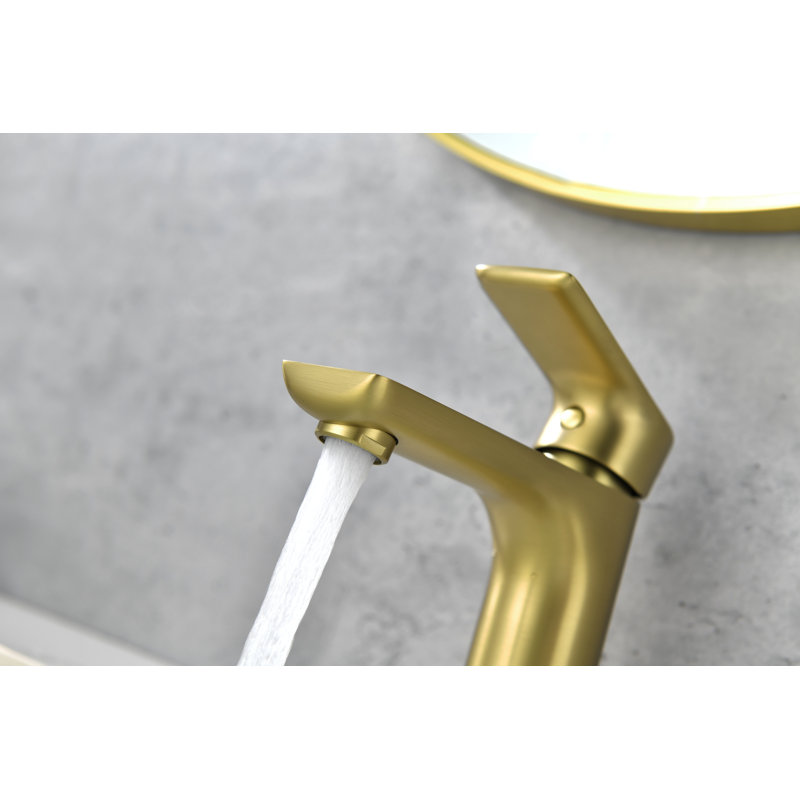 Single-Hole Bathroom Faucet, Brushed Gold