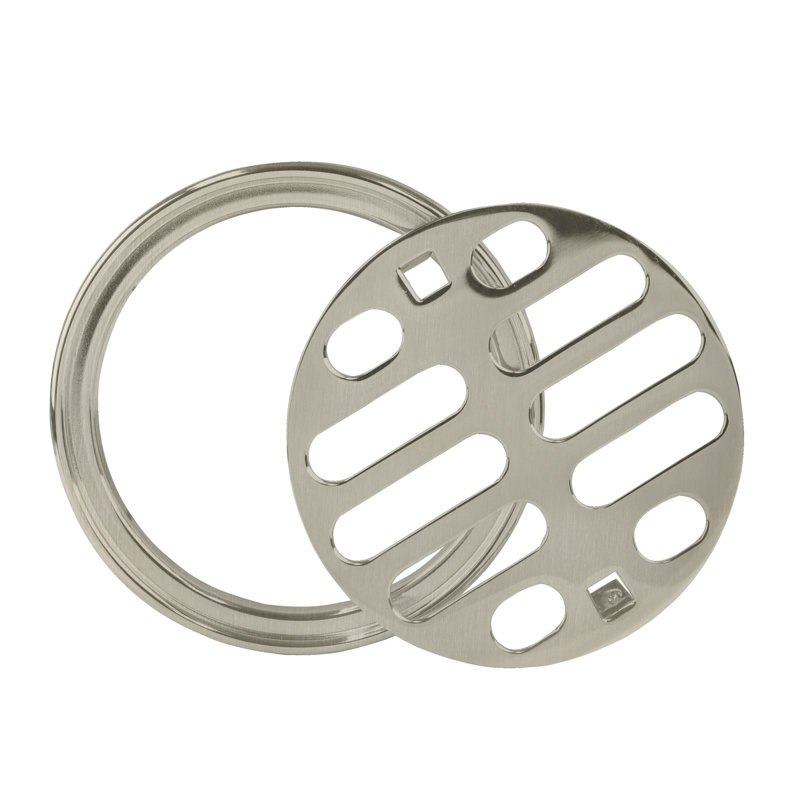 Crépine et couronne de douche à pression de 3 à 5 po / 8 po de diamètre extérieur, Nickel satiné